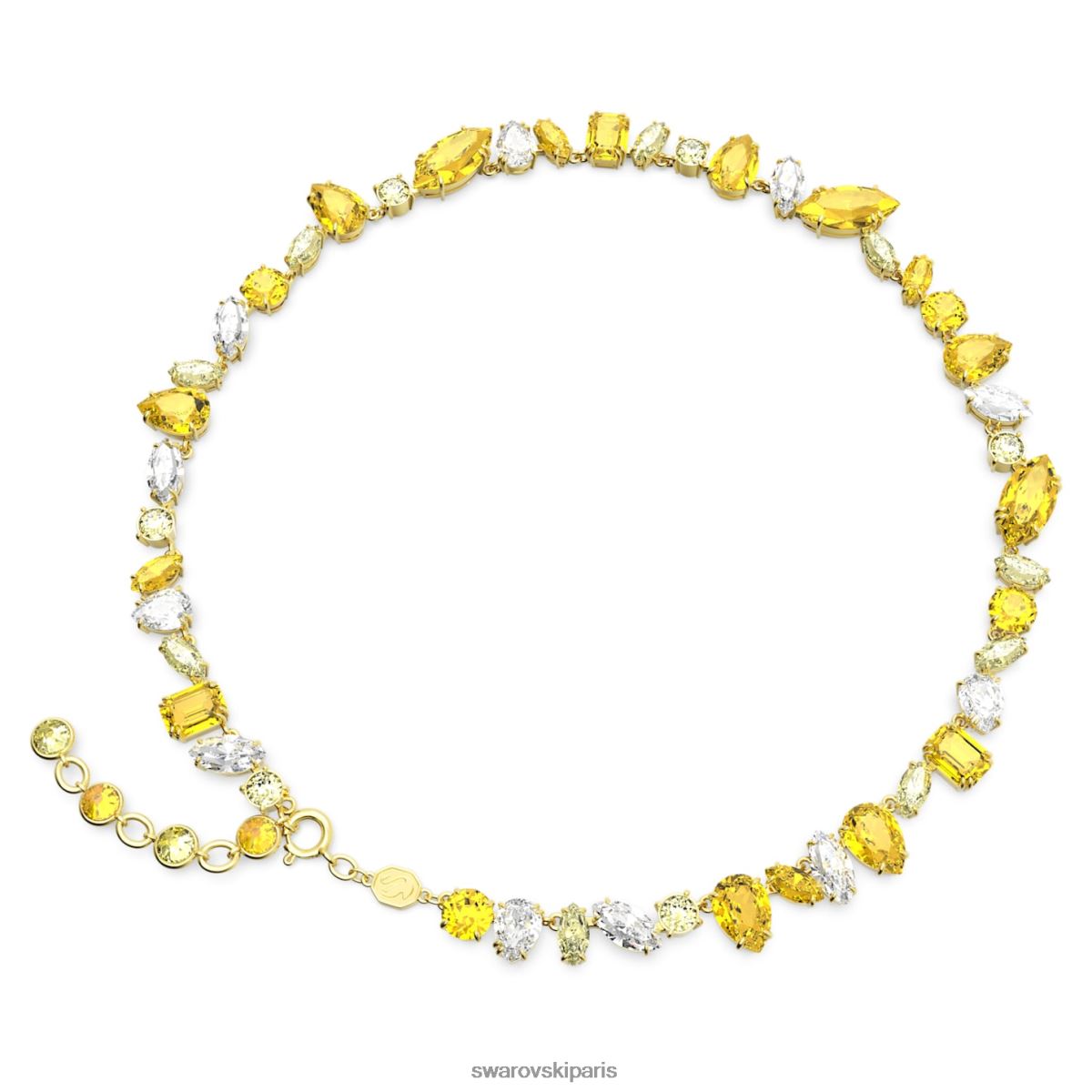 bijoux Swarovski collier gemme coupes mixtes, jaune, plaqué or RZD0XJ8