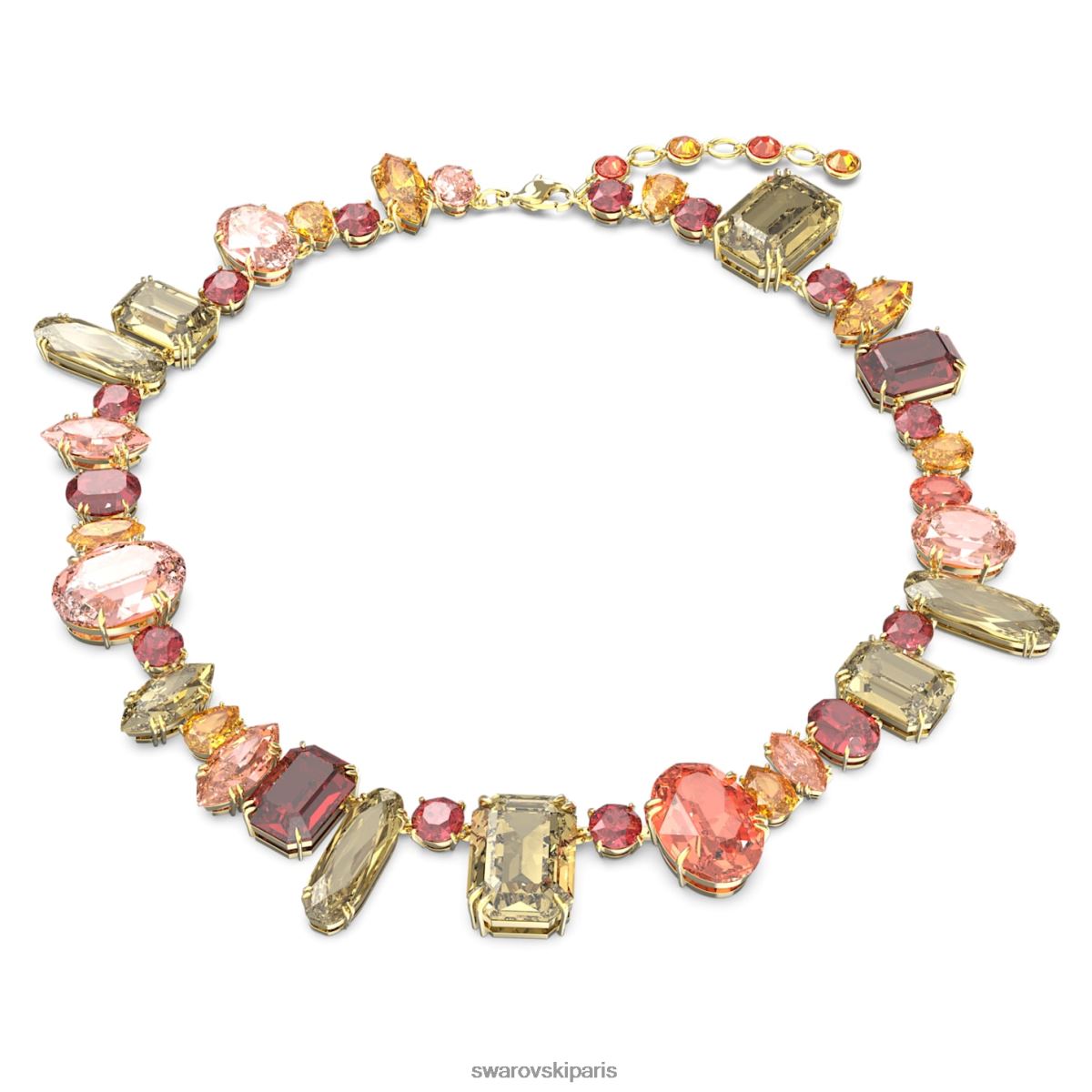 bijoux Swarovski collier gemme coupes mixtes, multicolore, plaqué or RZD0XJ104