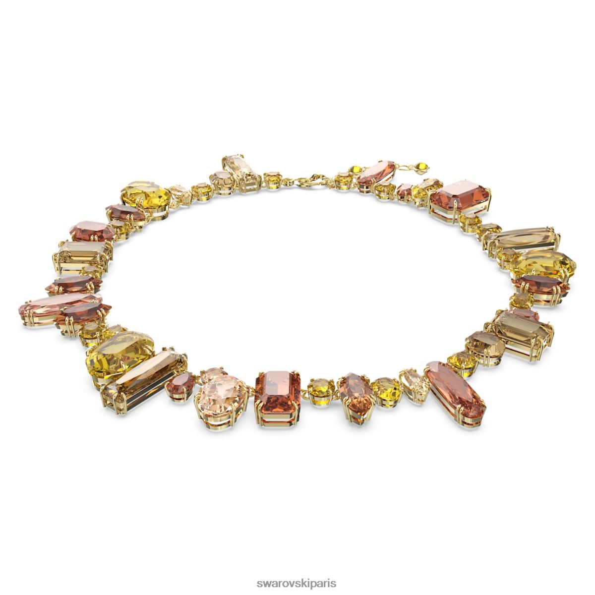 bijoux Swarovski collier gemme coupes mixtes, multicolore, plaqué or RZD0XJ152