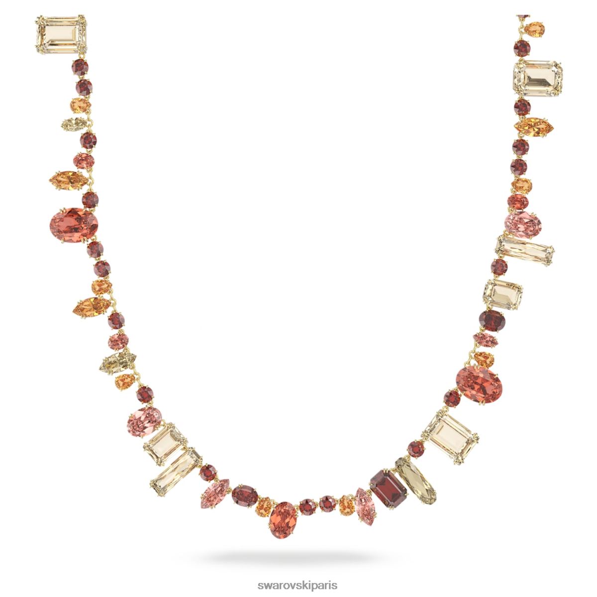 bijoux Swarovski collier gemme coupes mixtes, multicolore, plaqué or RZD0XJ92