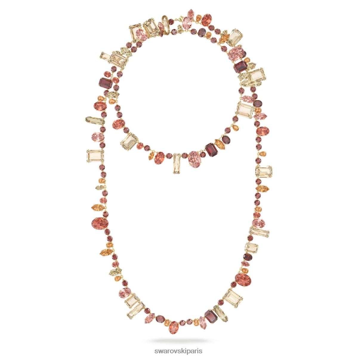 bijoux Swarovski collier gemme coupes mixtes, multicolore, plaqué or RZD0XJ92