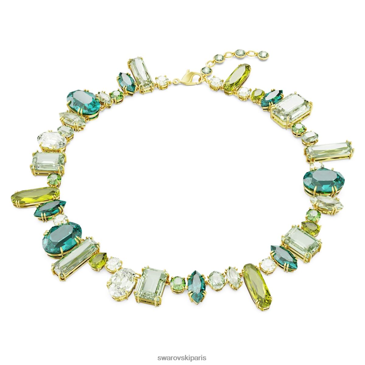 bijoux Swarovski collier gemme coupes mixtes, vert, métal doré RZD0XJ112