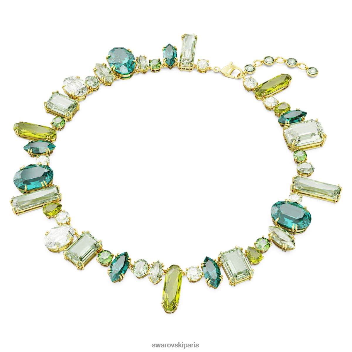 bijoux Swarovski collier gemme coupes mixtes, vert, métal doré RZD0XJ112