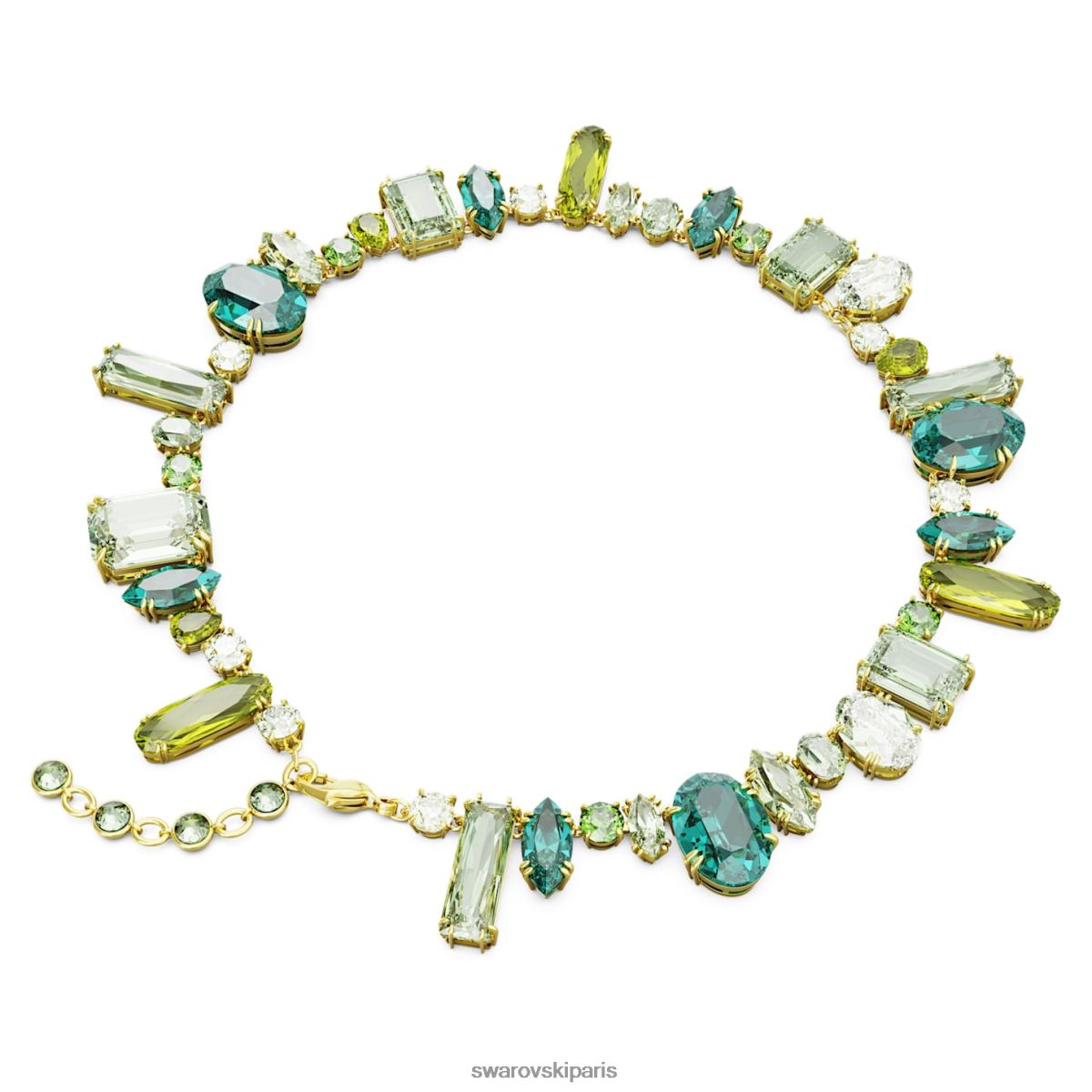 bijoux Swarovski collier gemme coupes mixtes, vert, métal doré RZD0XJ112