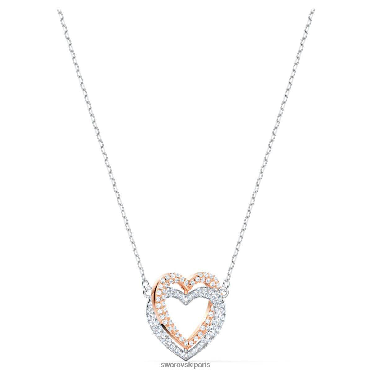 bijoux Swarovski collier infini coeur, blanc, finition métal mélangé RZD0XJ76