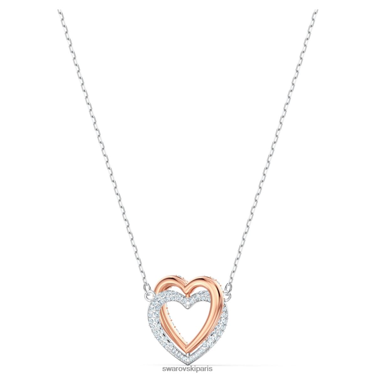 bijoux Swarovski collier infini coeur, blanc, finition métal mélangé RZD0XJ76