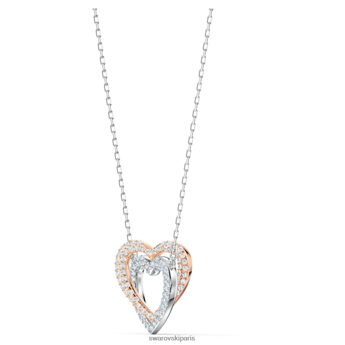 bijoux Swarovski collier infini coeur, blanc, finition métal mélangé RZD0XJ76