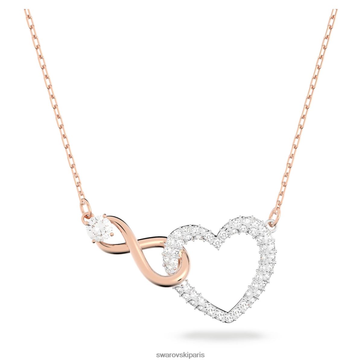 bijoux Swarovski collier infini infini et coeur, blanc, finition métal mixte RZD0XJ65
