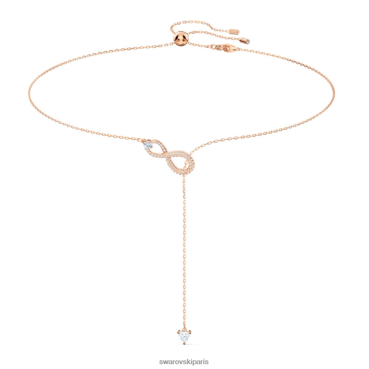 bijoux Swarovski collier infini y infini, blanc, plaqué ton or rose RZD0XJ70
