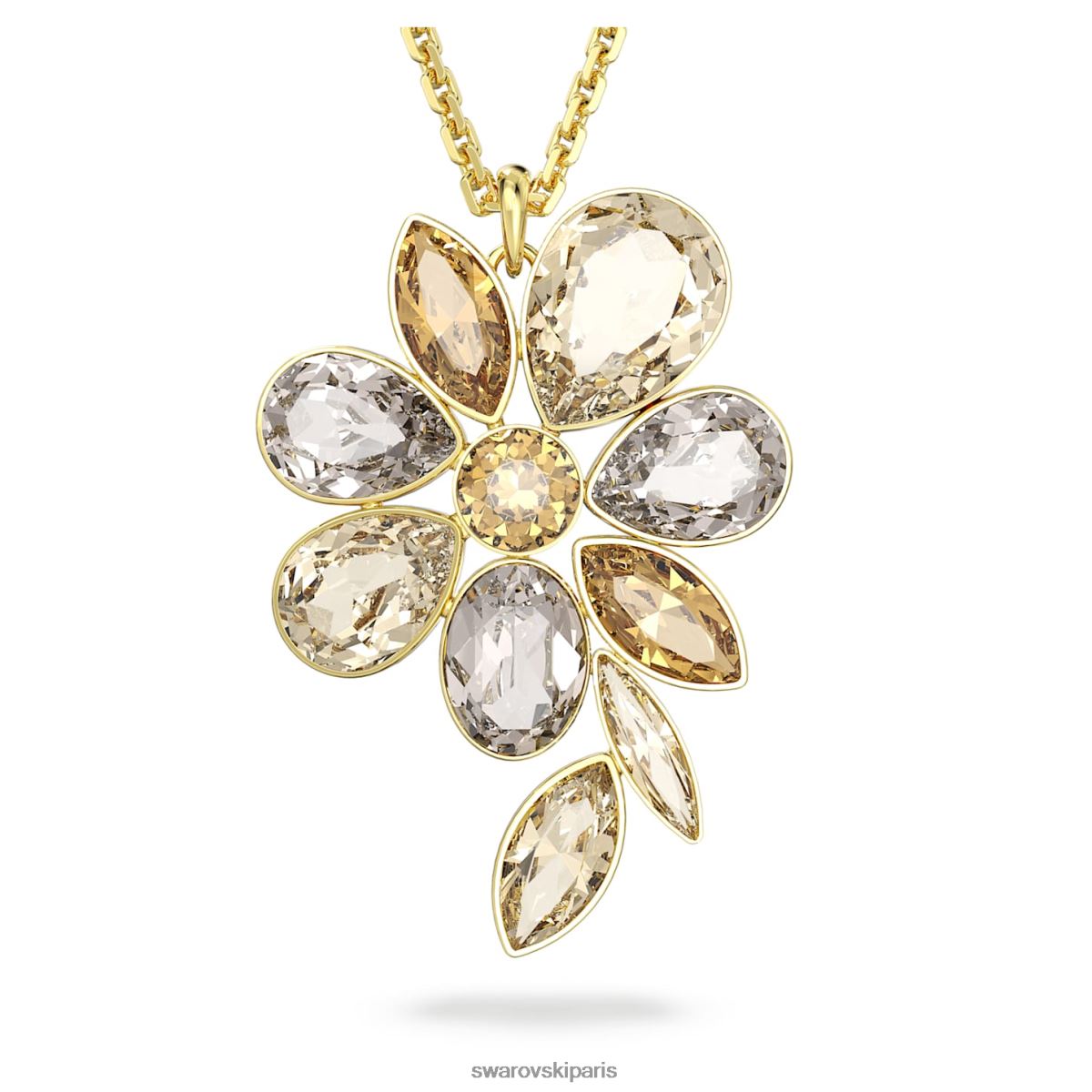 bijoux Swarovski collier élégance de l'afrique fleur, multicolore, métal doré RZD0XJ126