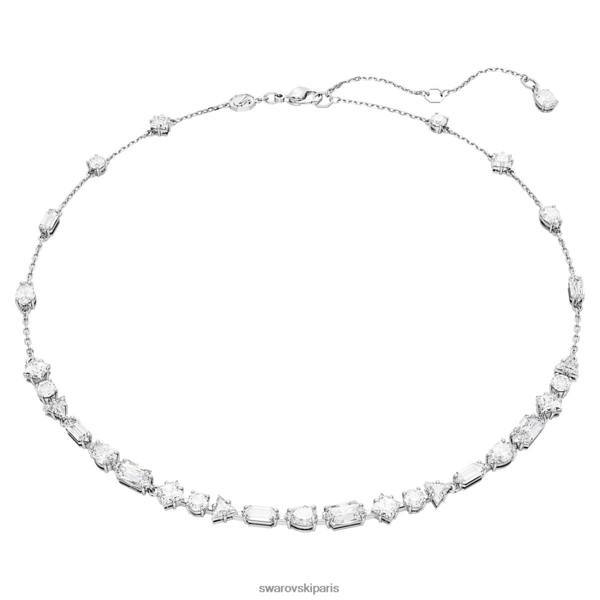 bijoux Swarovski collier mesméra coupes mixtes, motif dispersé, blanc, rhodié RZD0XJ106