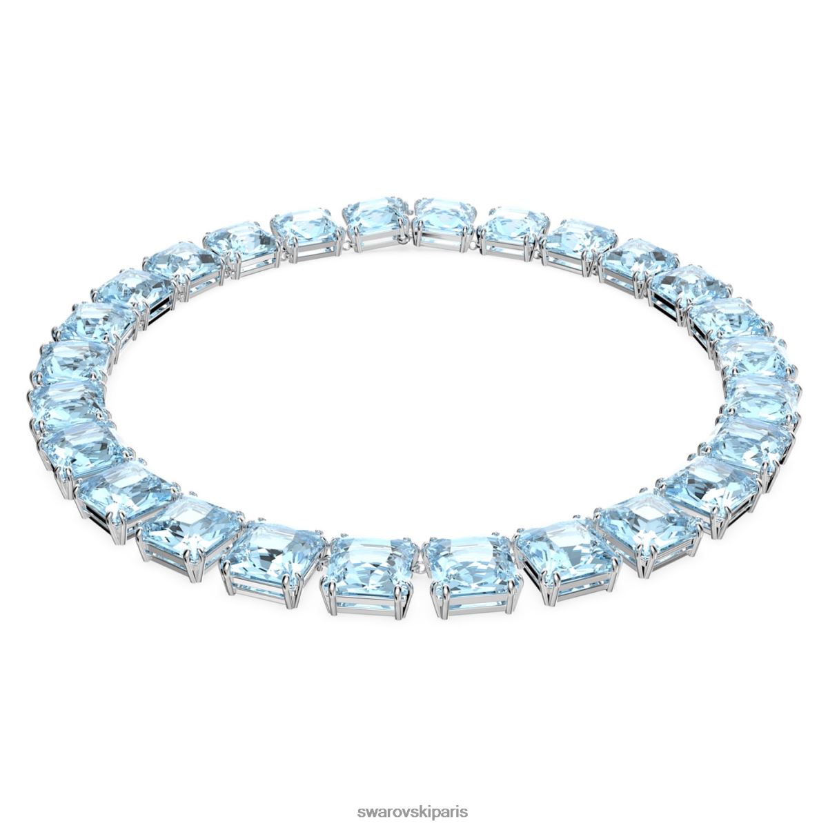 bijoux Swarovski collier millénaire coupe carrée, bleu, rhodié RZD0XJ46