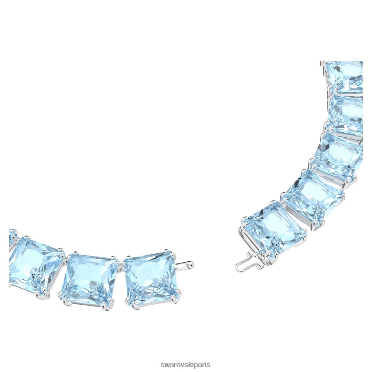 bijoux Swarovski collier millénaire coupe carrée, bleu, rhodié RZD0XJ46