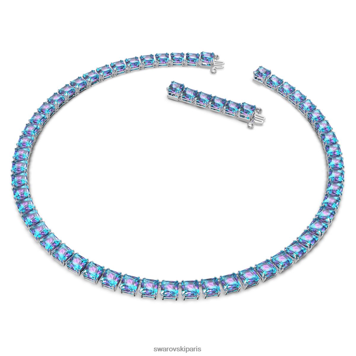 bijoux Swarovski collier millénaire taille carrée, violet, rhodié RZD0XJ158