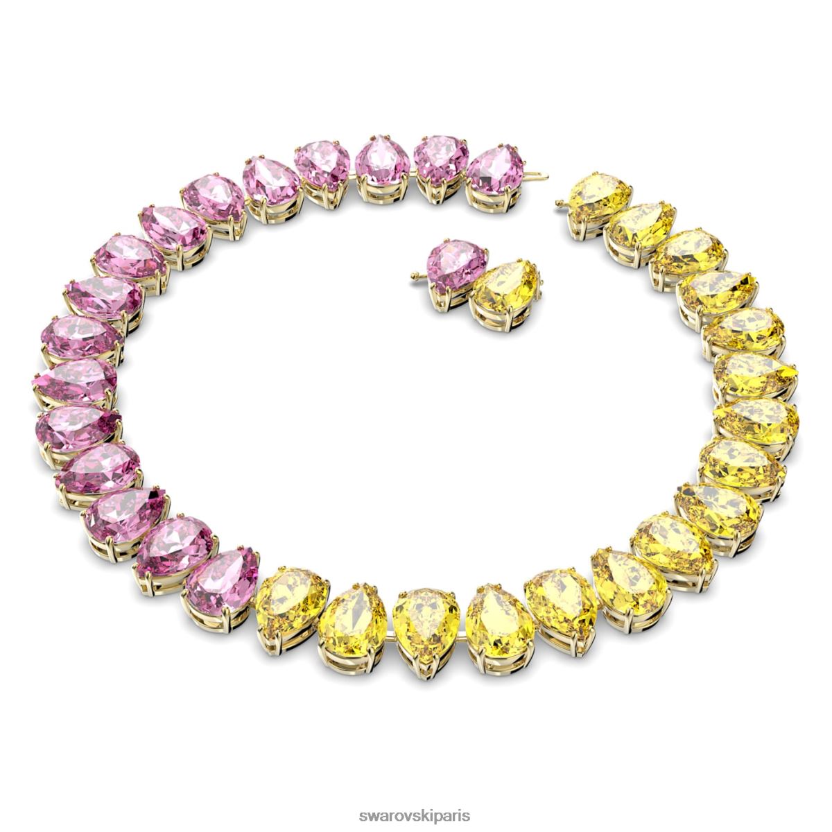 bijoux Swarovski collier millénaire taille poire, multicolore, métal doré RZD0XJ159