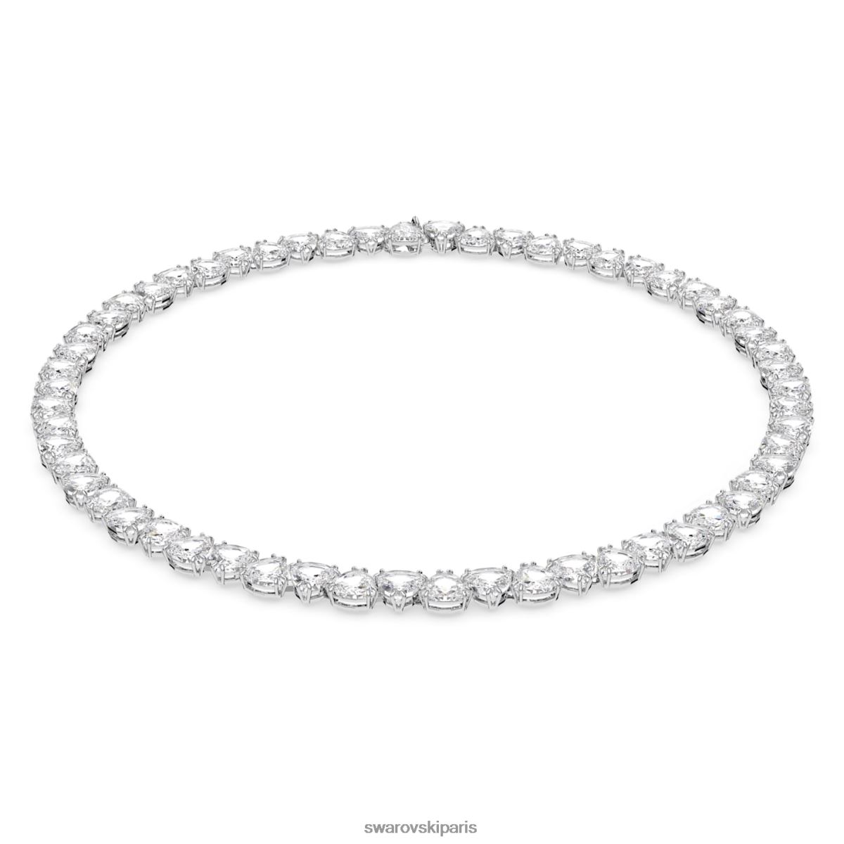 bijoux Swarovski collier millénaire taille trilliant, blanc, rhodié RZD0XJ137