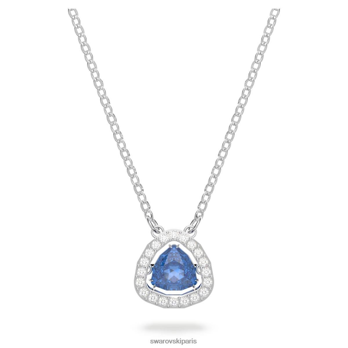 bijoux Swarovski collier millénaire taille trilliant, bleu, rhodié RZD0XJ57