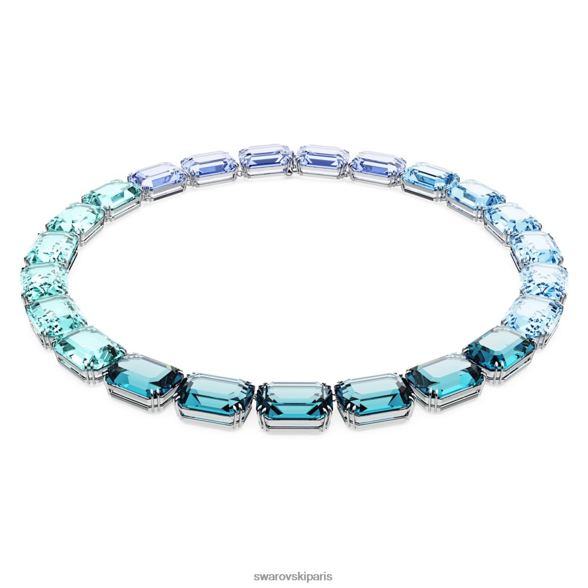 bijoux Swarovski collier millenia coupe octogonale bleu, rhodié RZD0XJ143