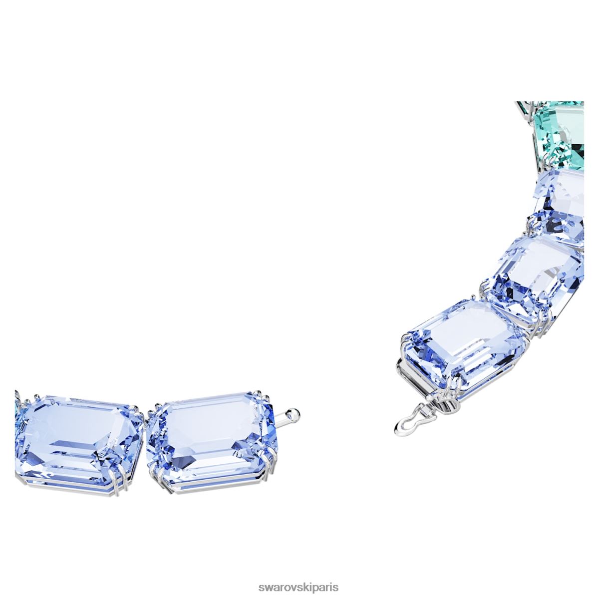 bijoux Swarovski collier millenia coupe octogonale bleu, rhodié RZD0XJ143