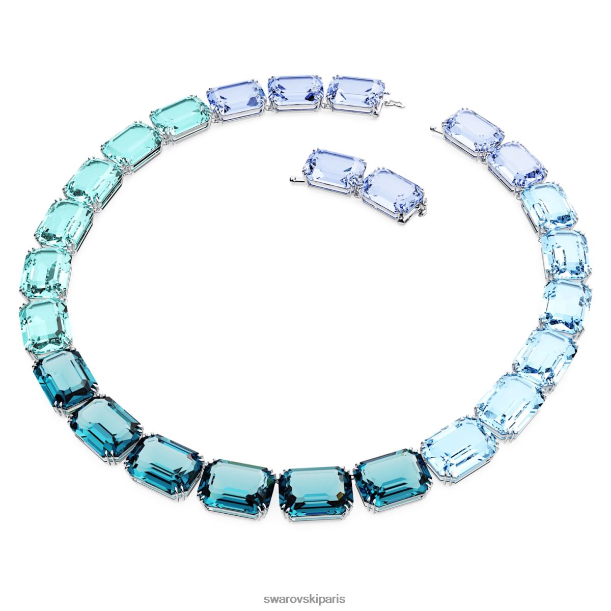 bijoux Swarovski collier millenia coupe octogonale bleu, rhodié RZD0XJ143