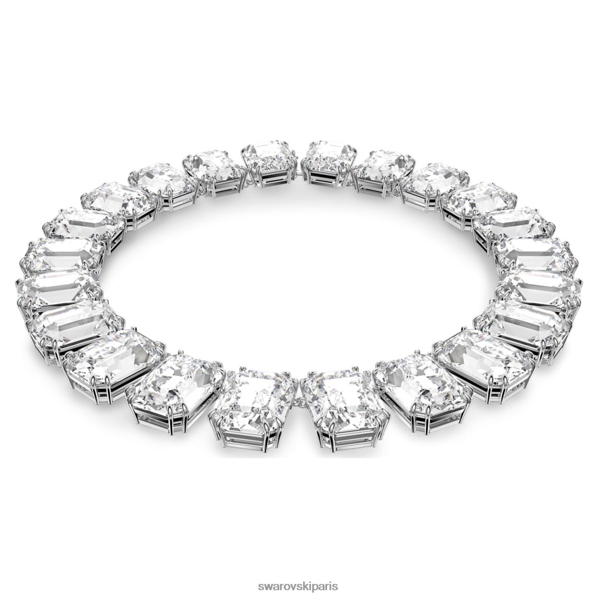 bijoux Swarovski collier millenia coupe octogonale cristaux surdimensionnés, blancs, plaqués rhodium RZD0XJ134