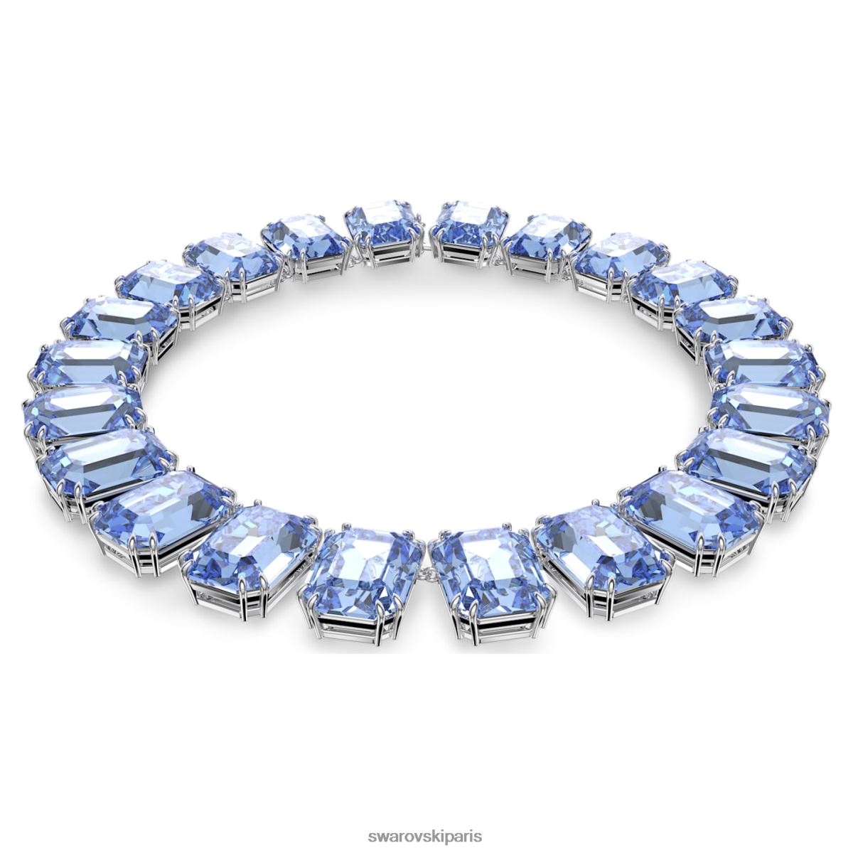 bijoux Swarovski collier millenia coupe octogonale cristaux surdimensionnés, bleus, plaqués rhodium RZD0XJ148