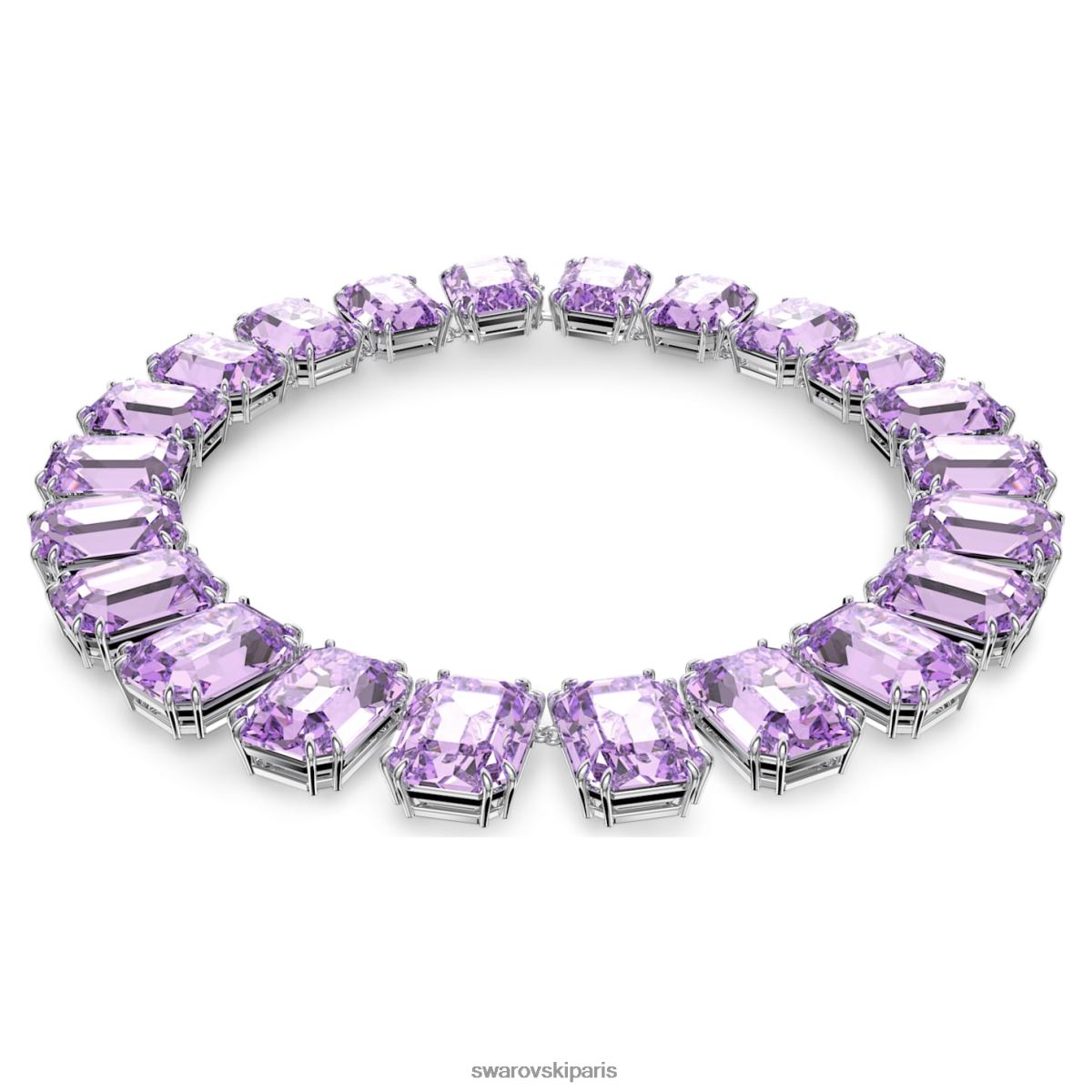 bijoux Swarovski collier millenia coupe octogonale cristaux surdimensionnés, violets, plaqués rhodium RZD0XJ144