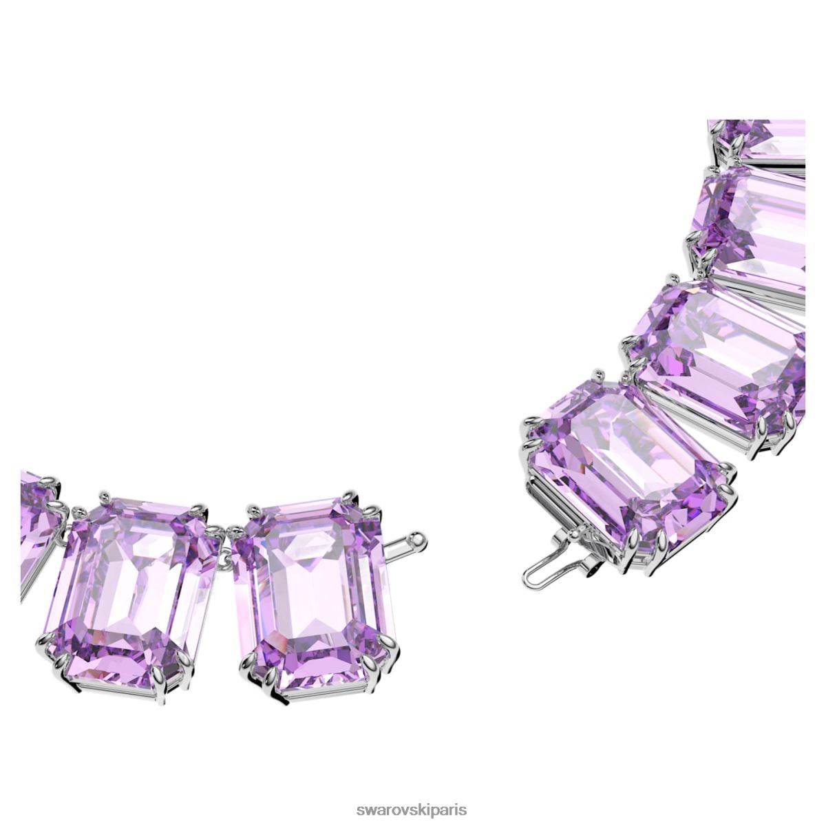 bijoux Swarovski collier millenia coupe octogonale cristaux surdimensionnés, violets, plaqués rhodium RZD0XJ144