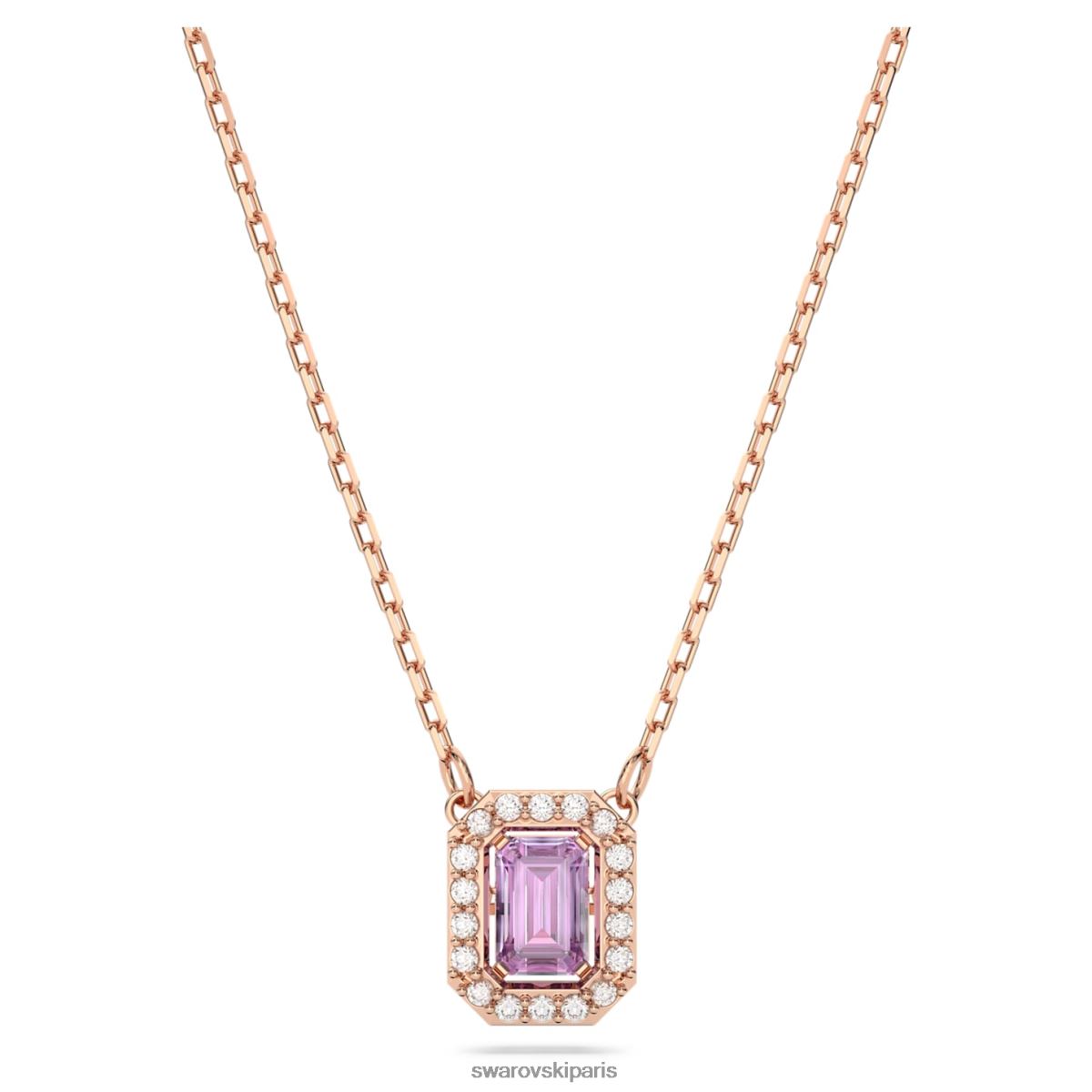 bijoux Swarovski collier millenia coupe octogonale violet, plaqué ton or rose RZD0XJ71