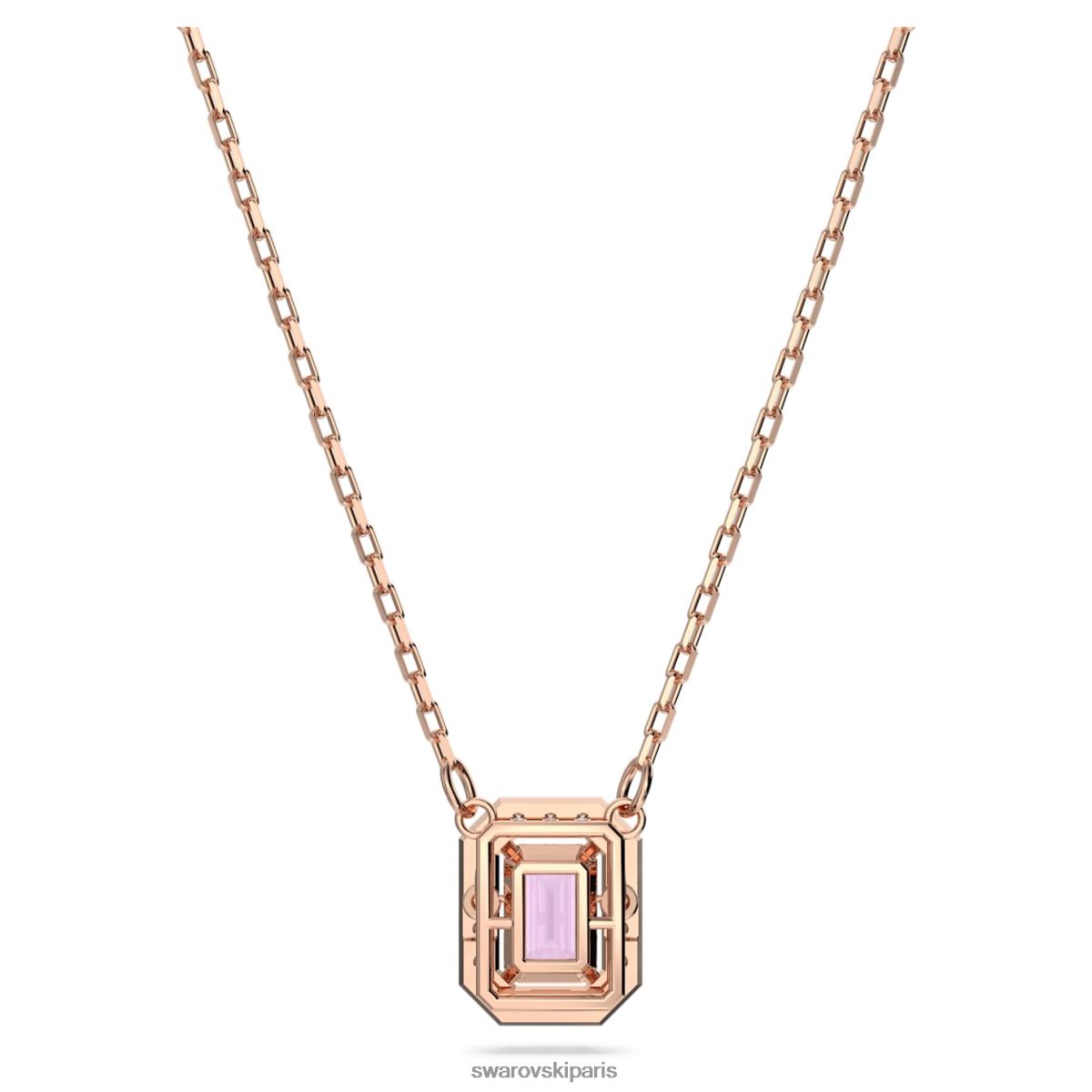 bijoux Swarovski collier millenia coupe octogonale violet, plaqué ton or rose RZD0XJ71