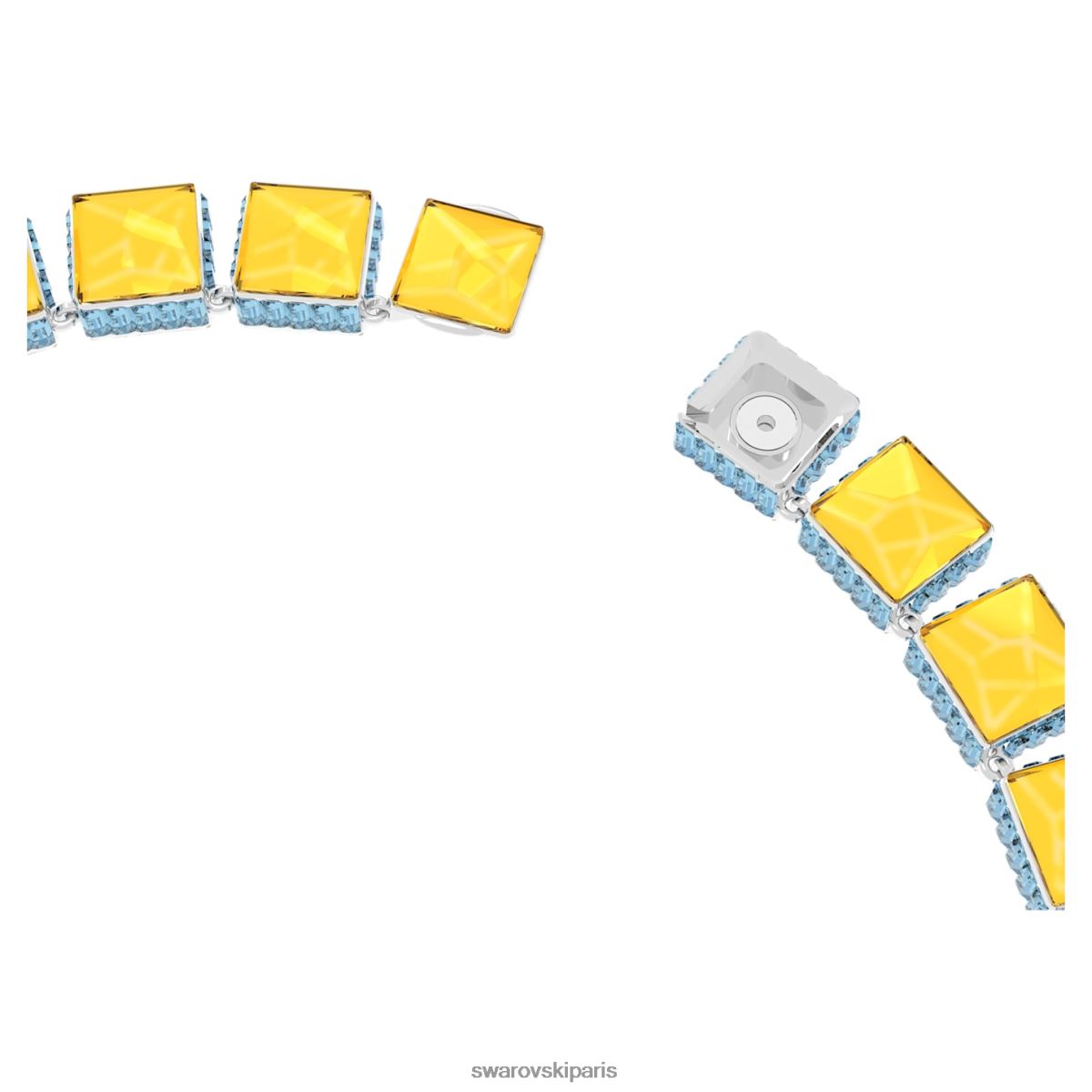 bijoux Swarovski collier orbitale fermeture magnétique, coupe carrée, multicolore, rhodié RZD0XJ130