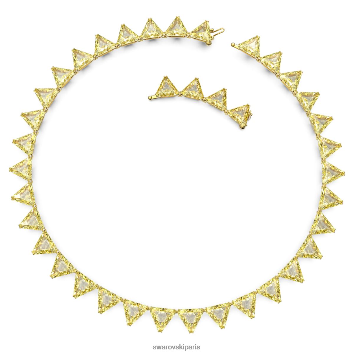 bijoux Swarovski collier ortyx coupe triangle, jaune, métal doré RZD0XJ147