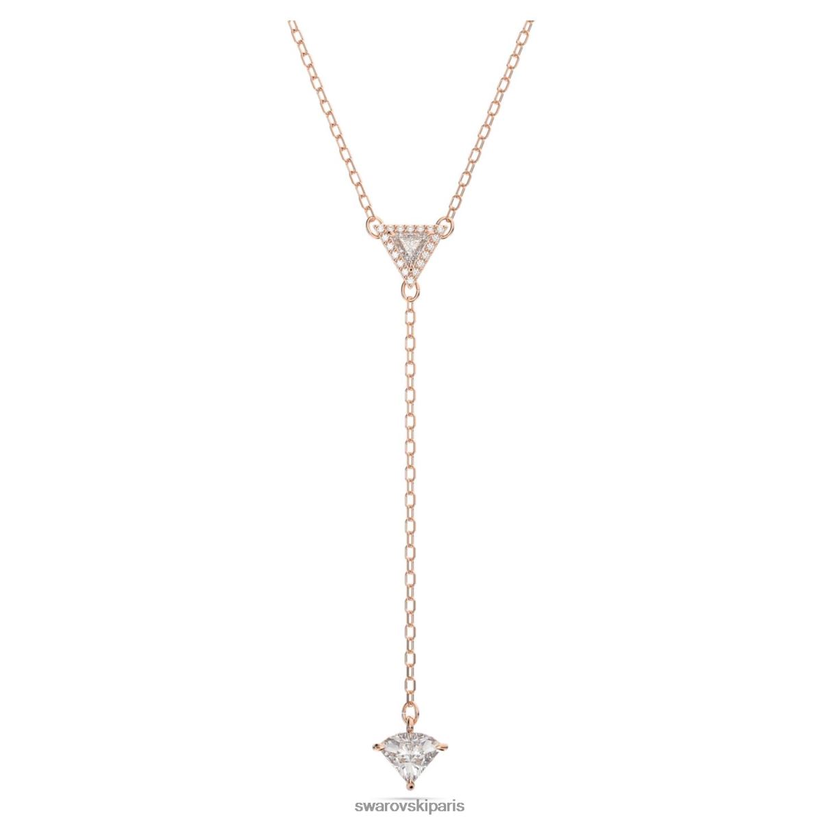 bijoux Swarovski collier ortyx y taille triangle, blanc, plaqué ton or rose RZD0XJ53