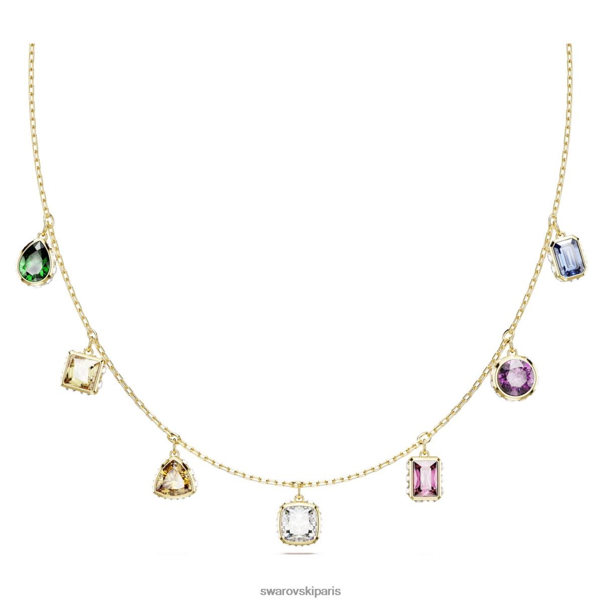 bijoux Swarovski collier stilla coupes mixtes, multicolore, plaqué or RZD0XJ111