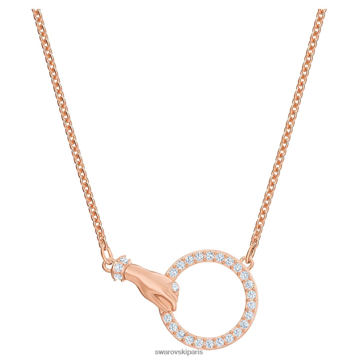 bijoux Swarovski collier symbolique main, blanc, plaqué ton or rose RZD0XJ42