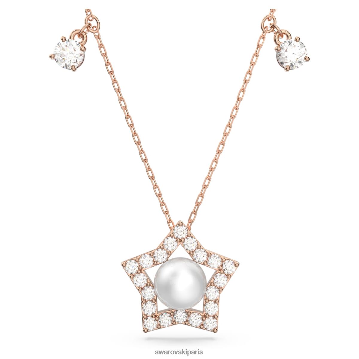 bijoux Swarovski collier étoile tailles mixtes, étoile, blanc, métal doré rose RZD0XJ118