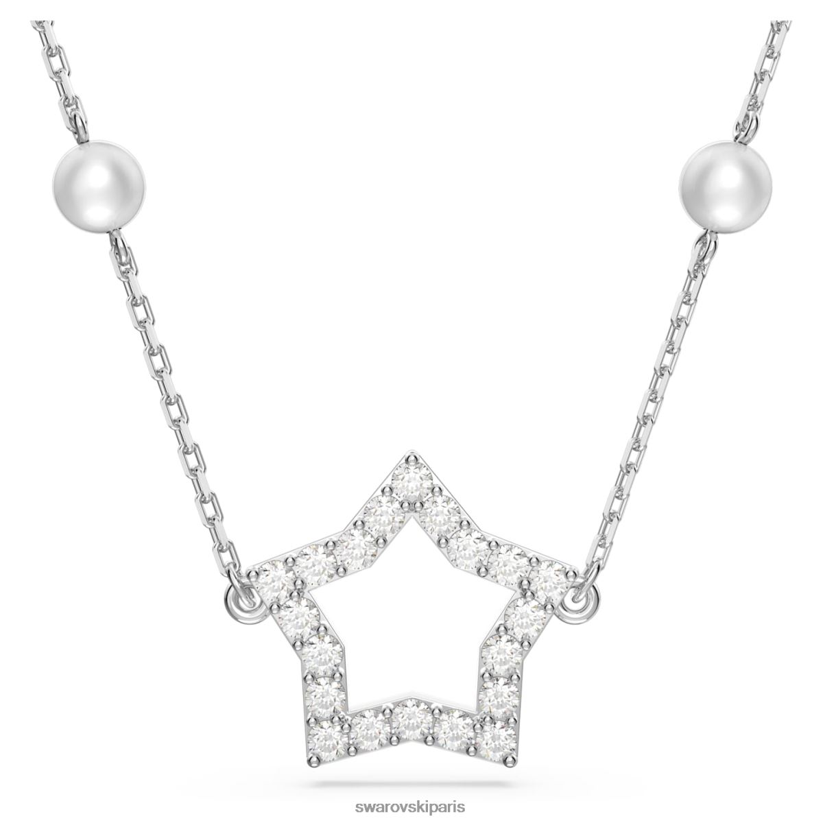 bijoux Swarovski collier étoile étoile, blanc, rhodié RZD0XJ98