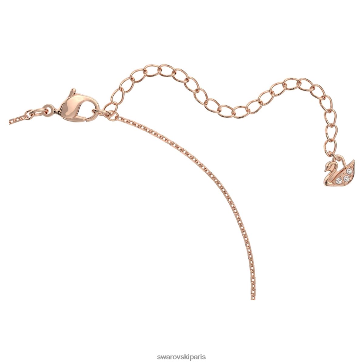 bijoux Swarovski collier torsadé blanc, plaqué ton or rose RZD0XJ100