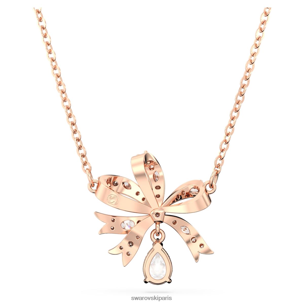 bijoux Swarovski collier volta nœud, blanc, métal doré rose RZD0XJ222