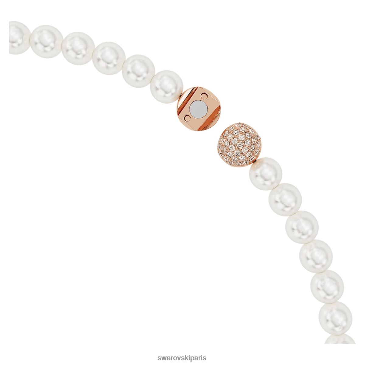 bijoux Swarovski joli collier plume, blanc, métal doré rose RZD0XJ108