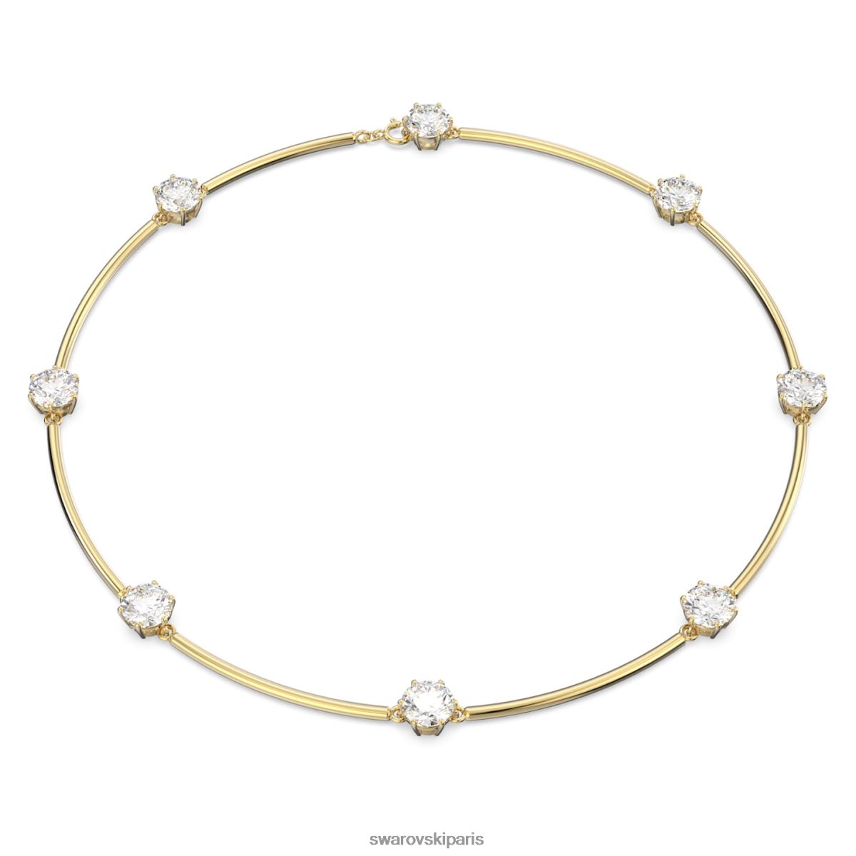 bijoux Swarovski tour de cou constellation coupe ronde, blanc, métal doré brillant RZD0XJ353