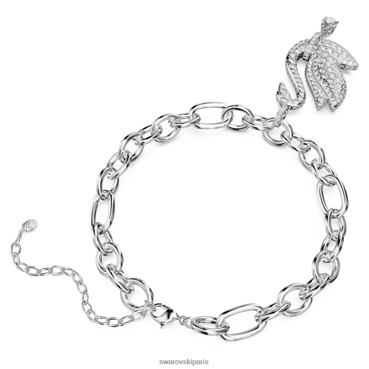 bijoux Swarovski tour de cou cygne emblématique cygne, blanc, rhodié RZD0XJ363