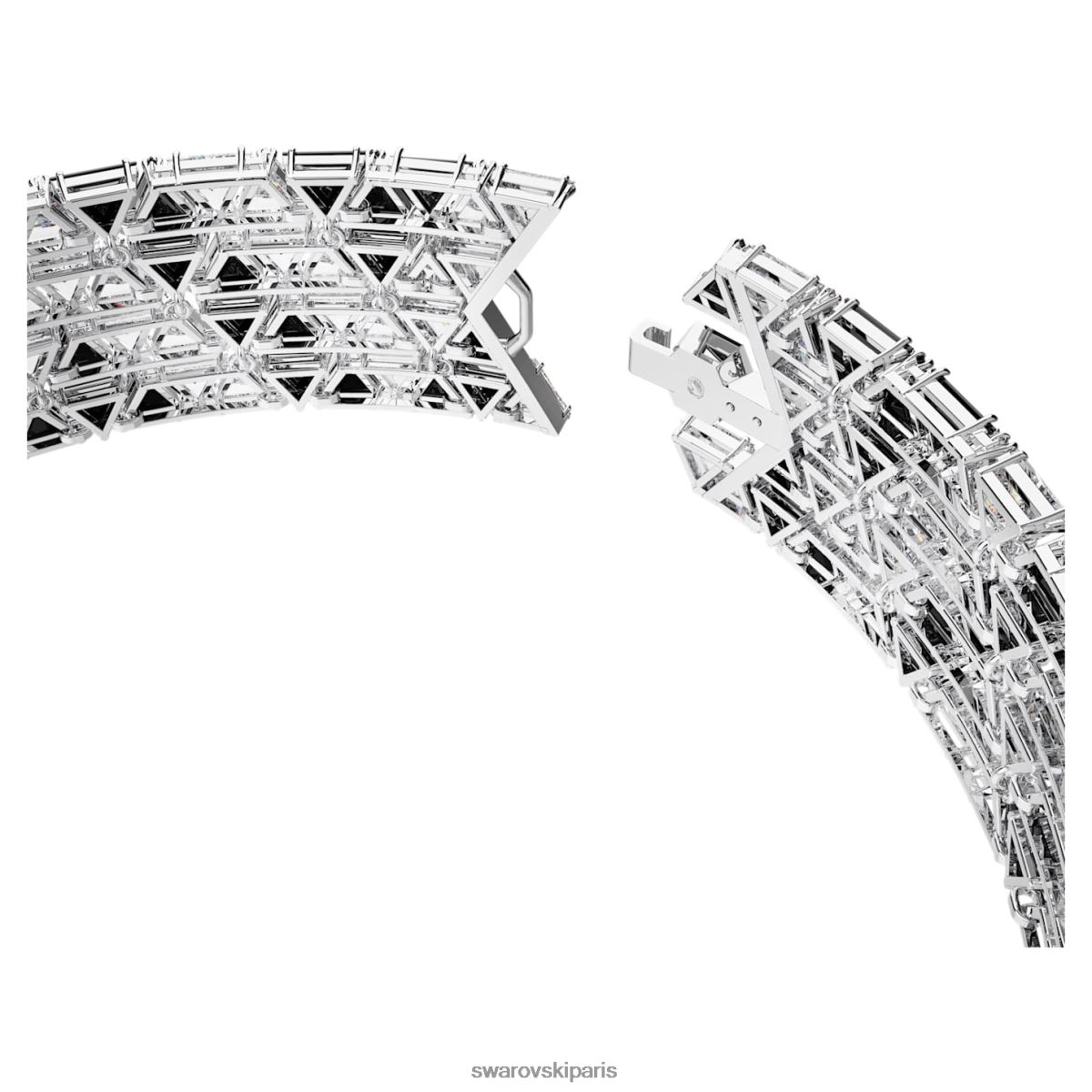 bijoux Swarovski tour de cou en ortyx coupe triangle, noir, rhodié RZD0XJ359