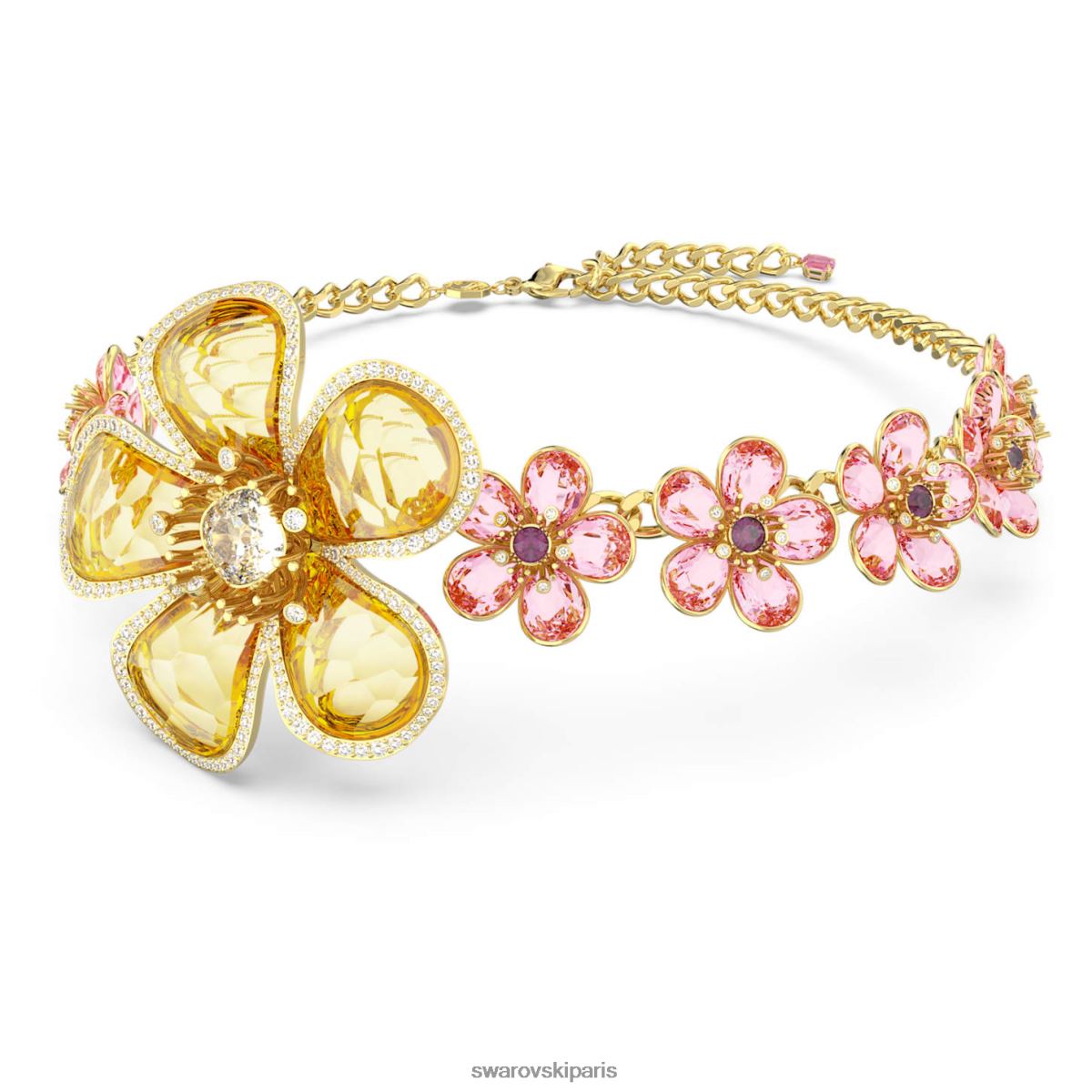 bijoux Swarovski tour de cou florere fleur, multicolore, métal doré RZD0XJ364