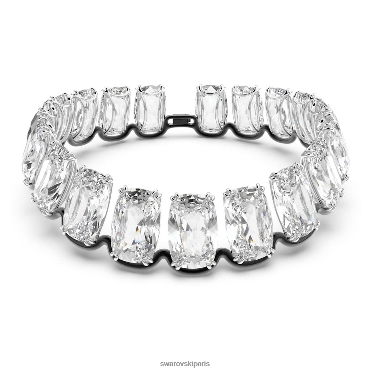 bijoux Swarovski tour de cou harmonie cristaux flottants surdimensionnés, blanc, finition métal mélangé RZD0XJ347