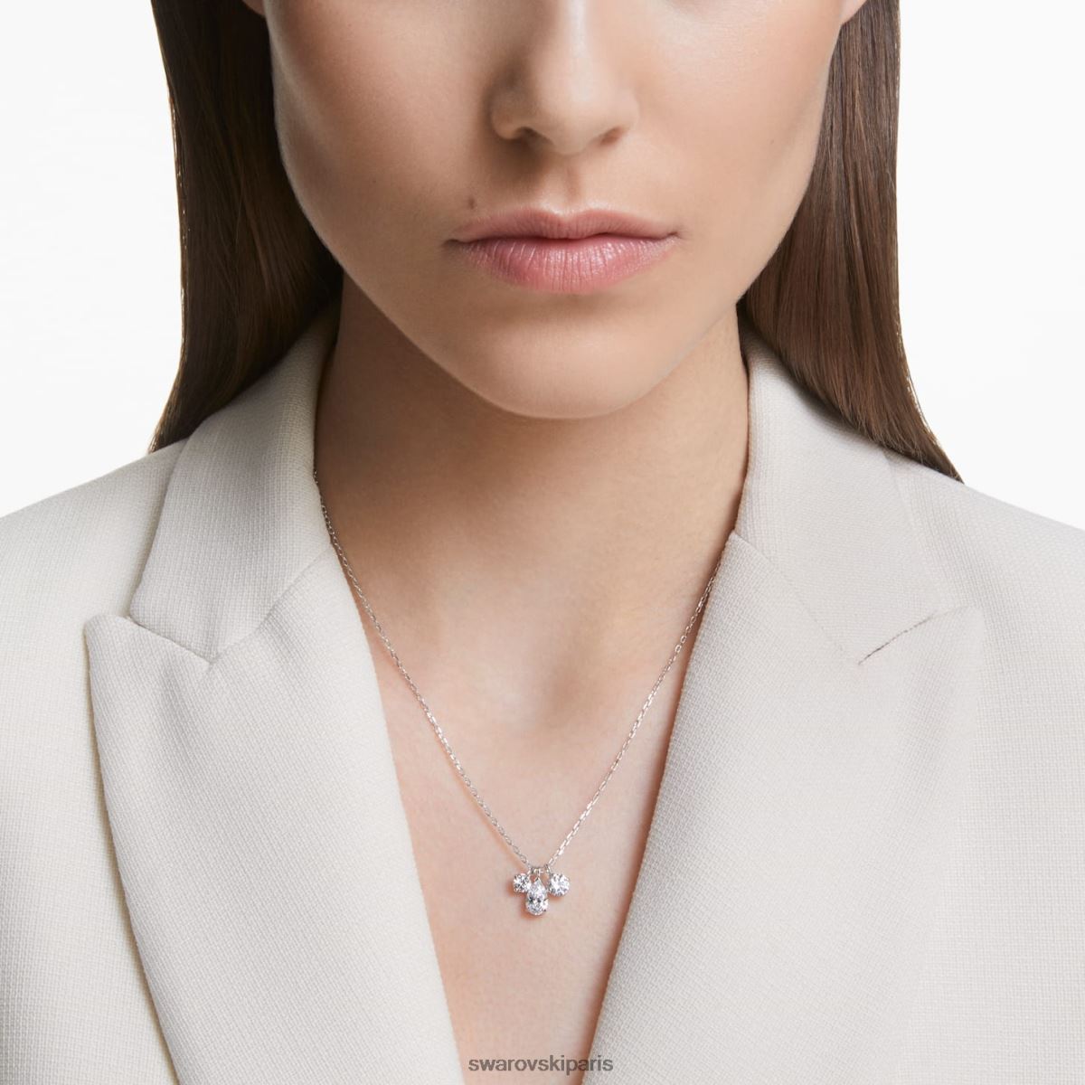 bijoux Swarovski attirer le pendentif coupes mixtes, cluster, blanc, rhodié RZD0XJ297