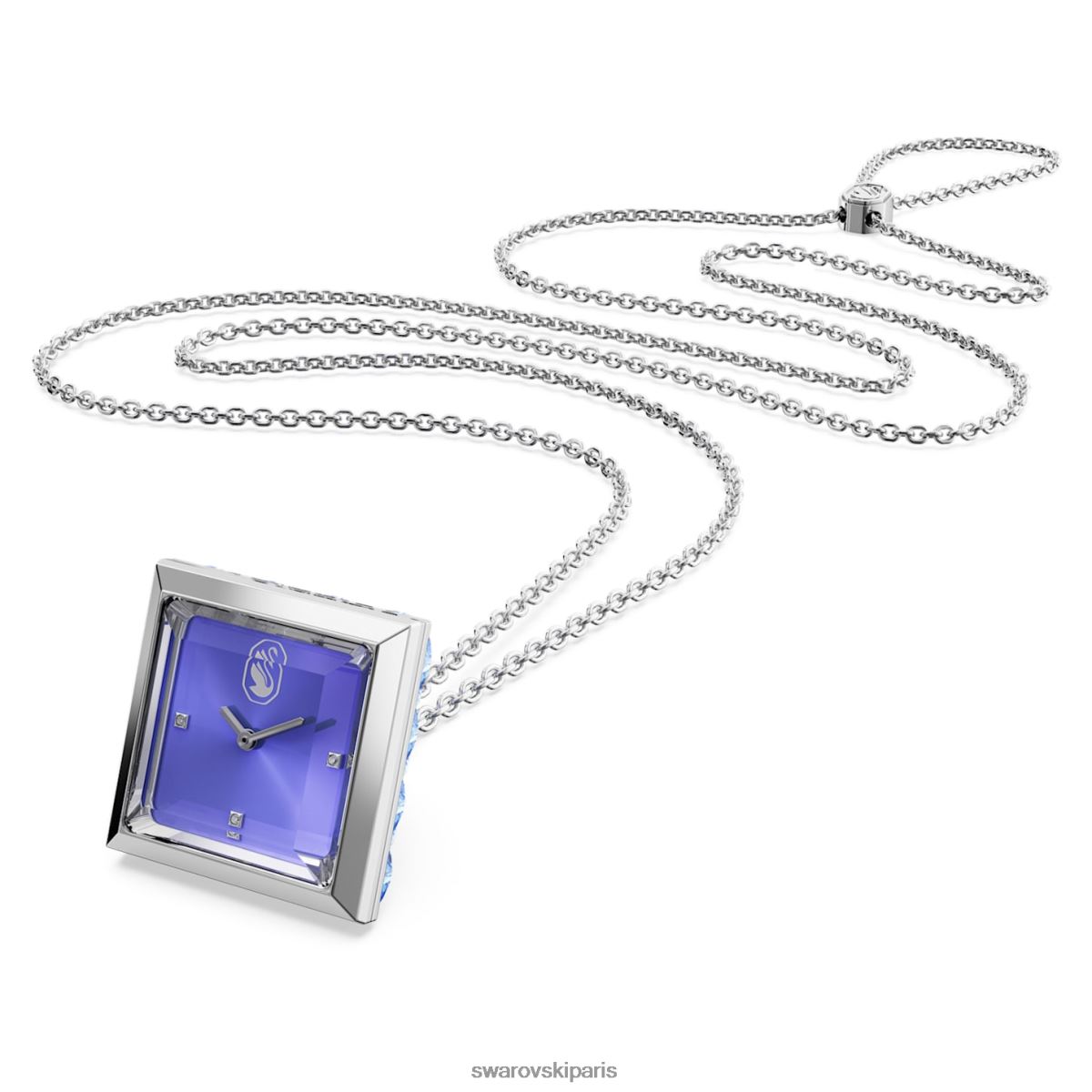 bijoux Swarovski montre pendentif coupe triangle, bleu, acier inoxydable RZD0XJ230