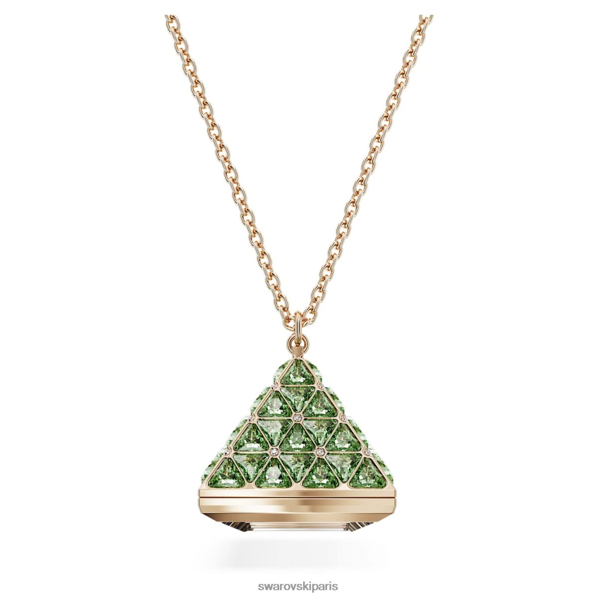 bijoux Swarovski montre pendentif coupe triangle, vert, finition dorée champagne RZD0XJ224