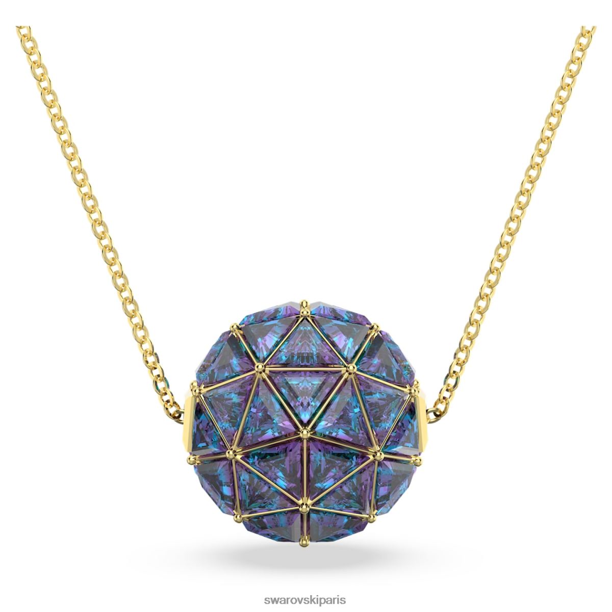 bijoux Swarovski pendentif curiosité coupe triangle, bleu, métal doré RZD0XJ250