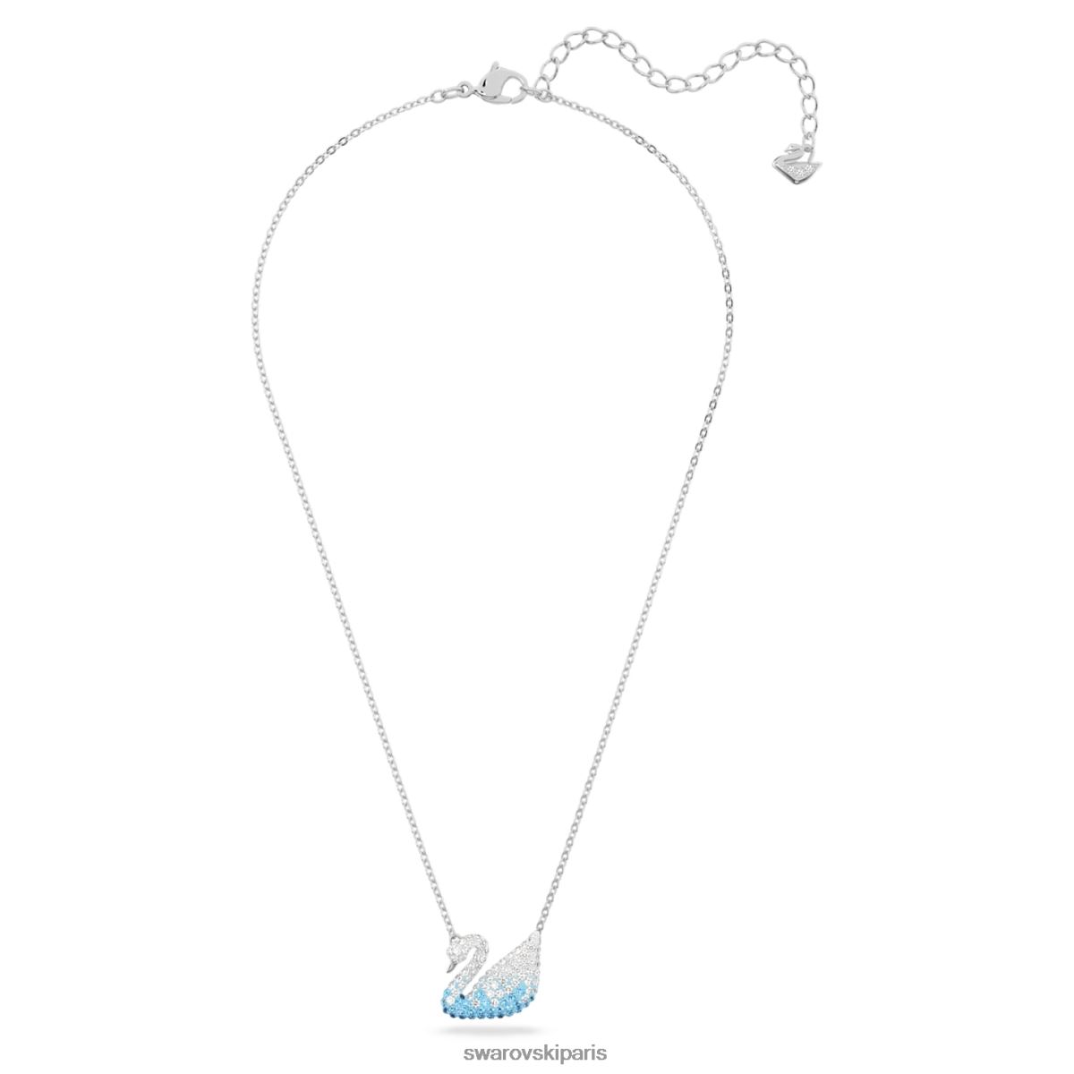 bijoux Swarovski pendentif cygne emblématique cygne, bleu, rhodié RZD0XJ305